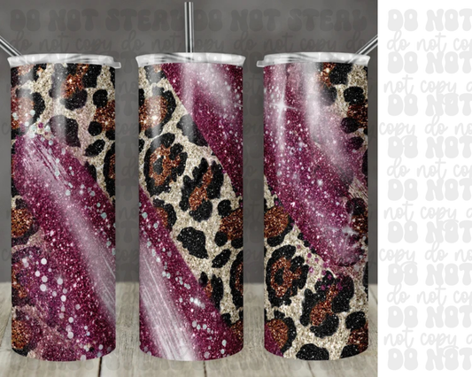 20oz Maroon Leopard Tumbler
