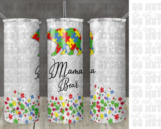 20oz Autism Mama Bear Tumbler