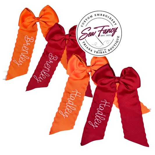 Embroidered Hair Bows
