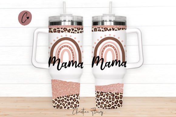 Leopard Rainbow Mama 40oz Tumbler