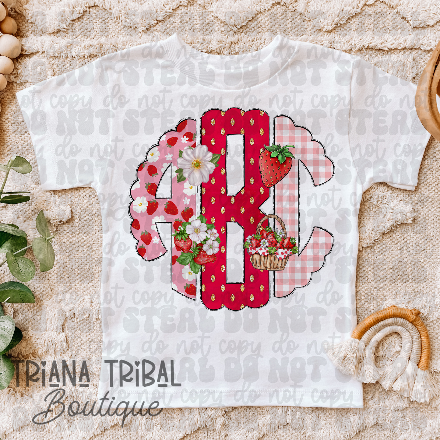 Strawberry Initials TShirt