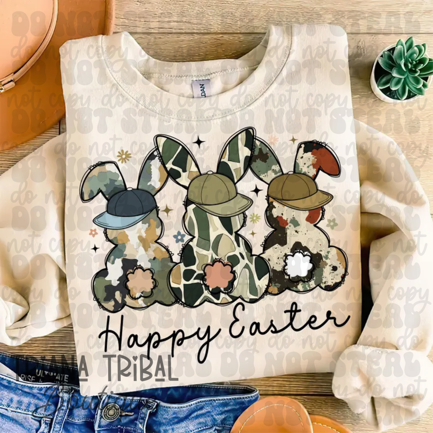 Happy Easter Camo Bunnies TShirt