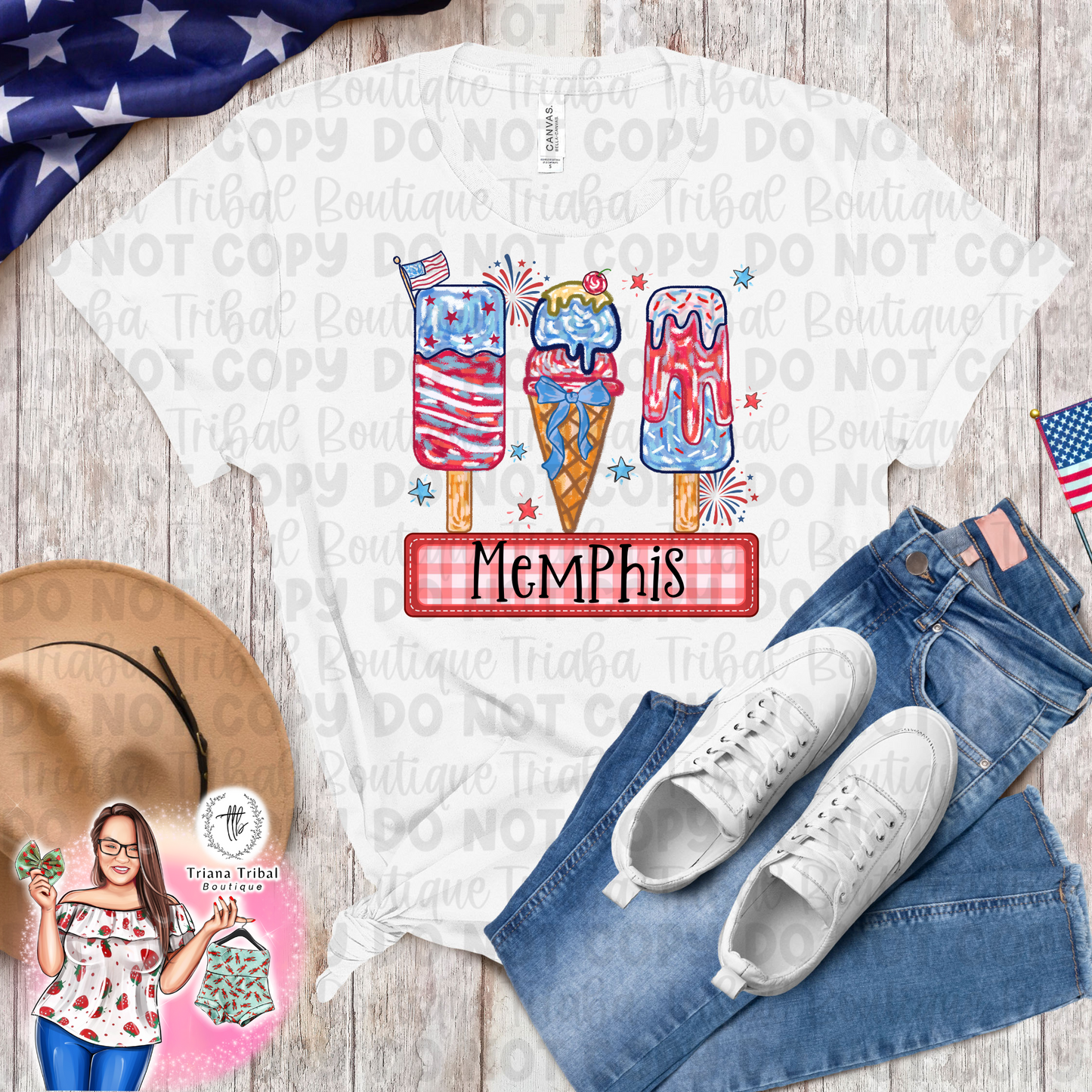 Personalized Girl 4th Ice Cream TShirt