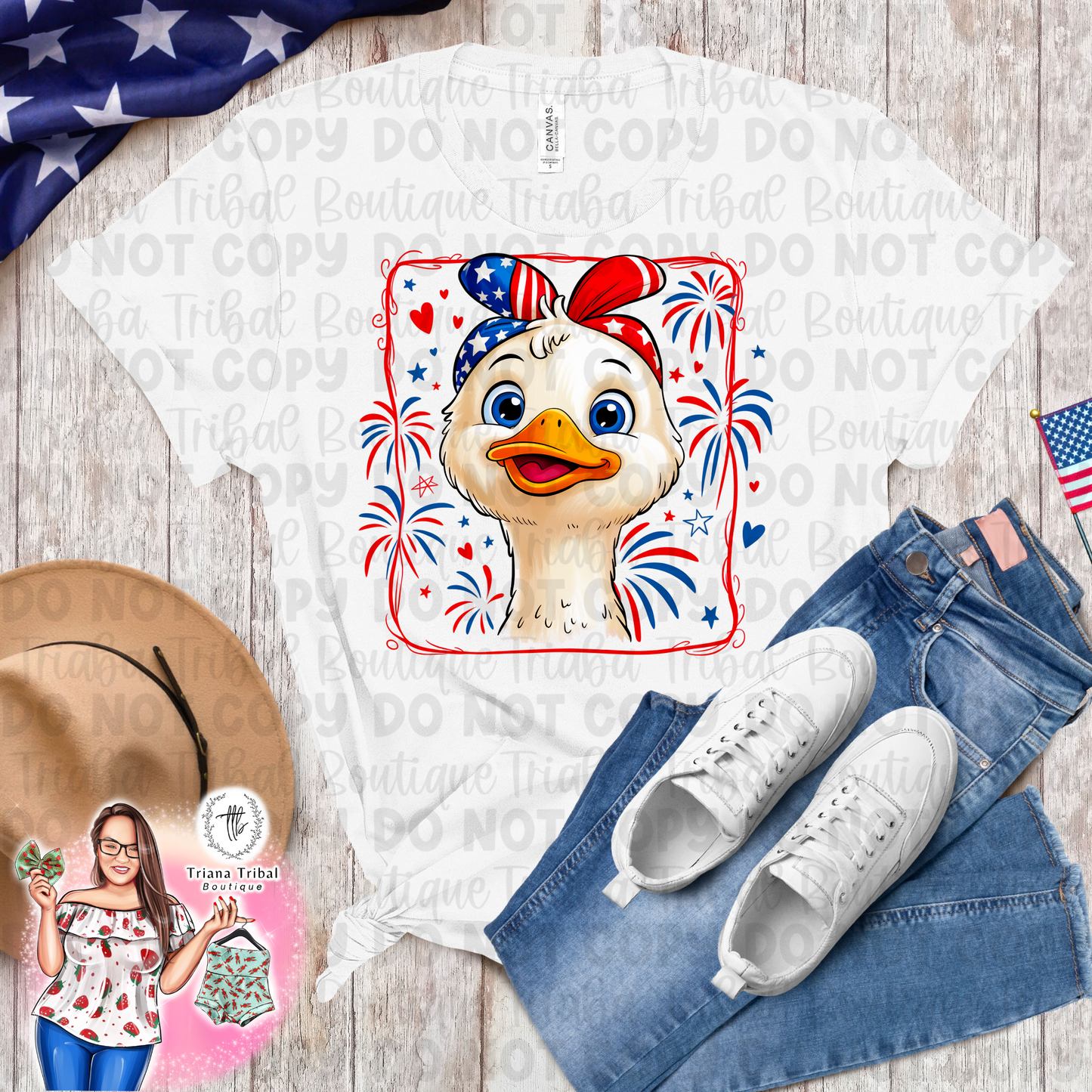 Girl Goose Fireworks TShirt