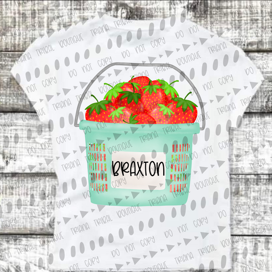 Green Strawberry Basket TShirt