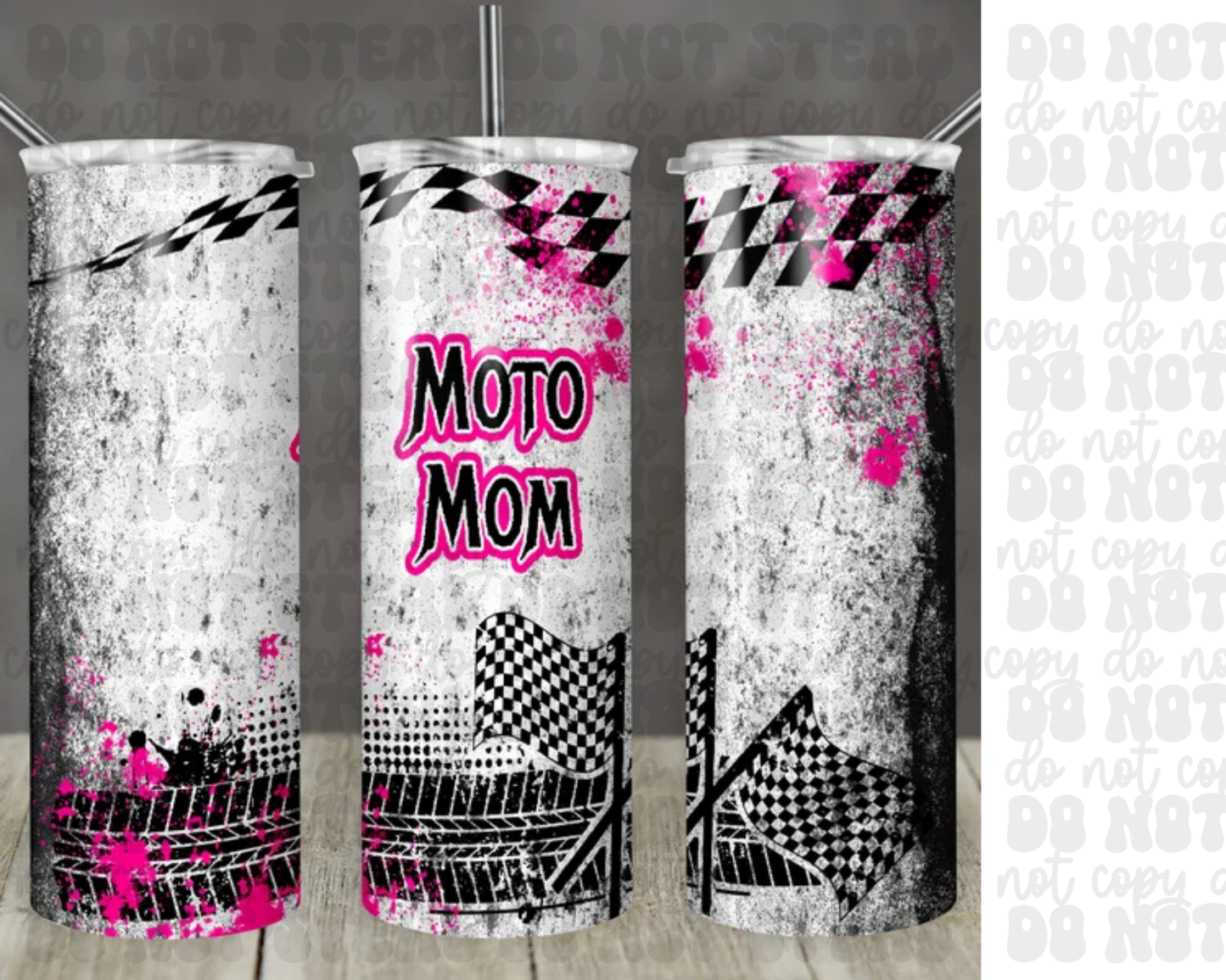 20oz Pink Moto Mom Tumbler