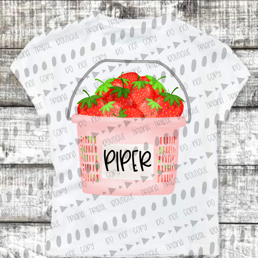 Pink Strawberry Basket TShirt