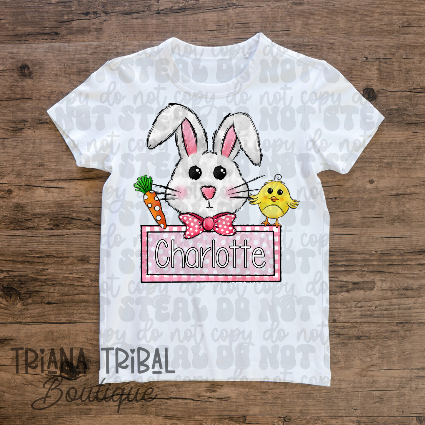 Pink Name Bunny TShirt