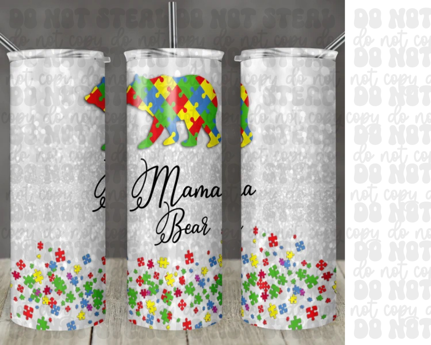 20oz Autism Mama Bear Tumbler