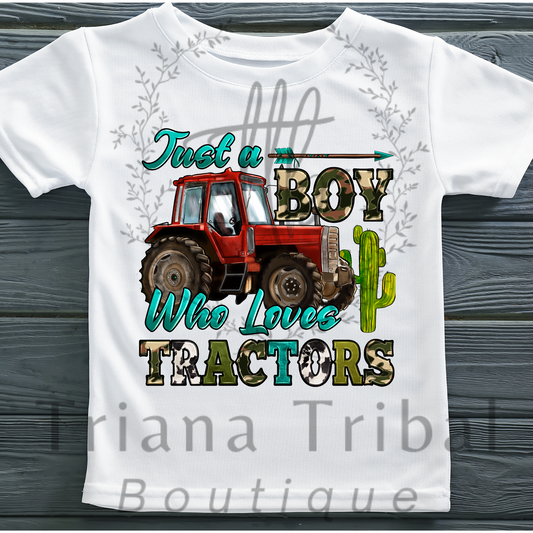 Boy Who Loves Tractors TShirt