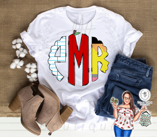 Teacher Monogram TShirt