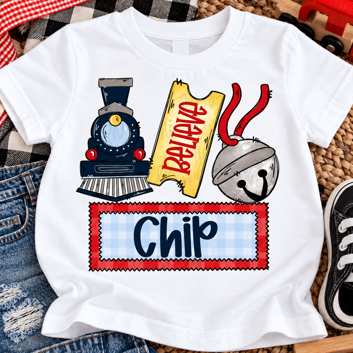 Playful Train Ticket Name Shirt