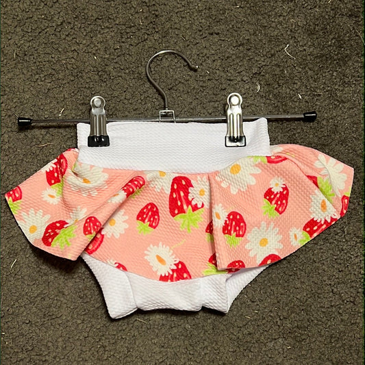 3-6M Strawberry Skirted Bummie - RTS